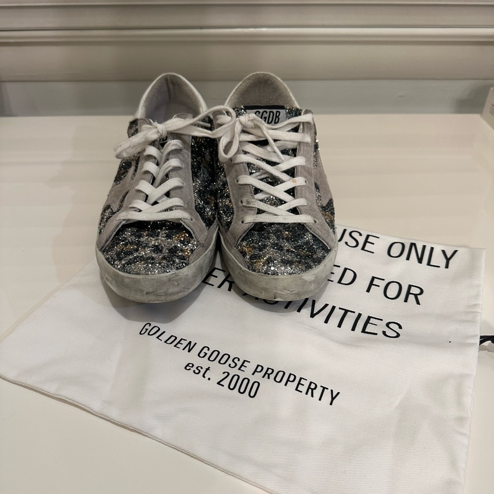 Leopard Sequin Golden Goose Sneakers - Size 40